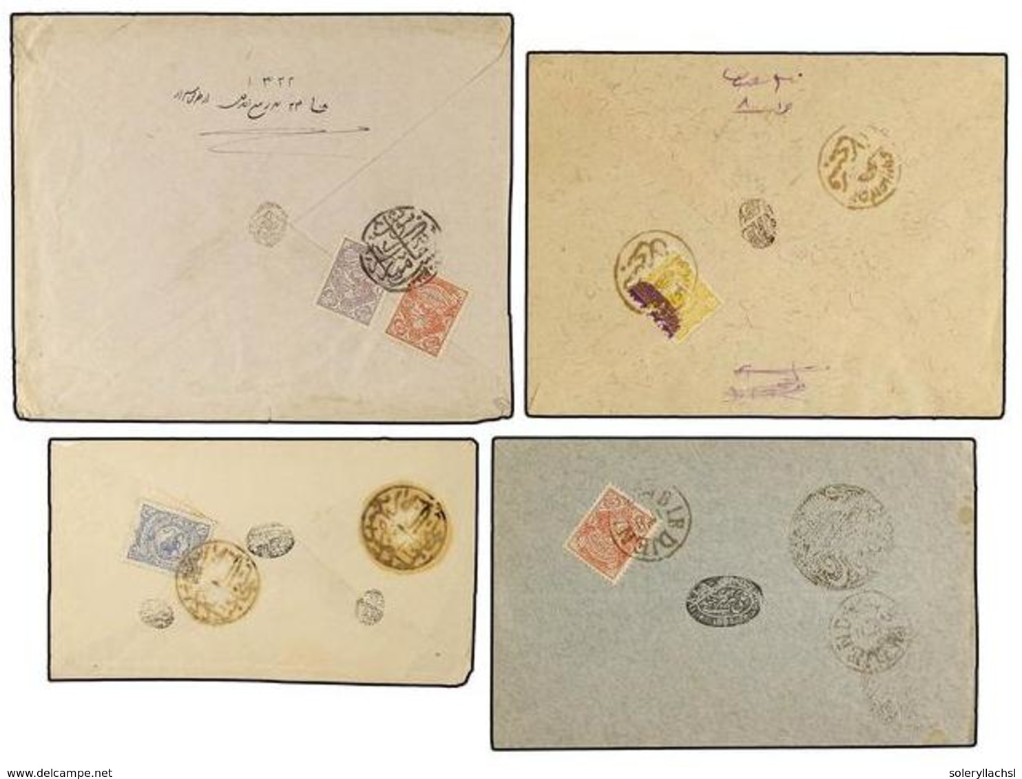 3512 IRAN. 1910-1910. Lot Of 4 Covers With Diverse Seals Strucks. FINE. - Sonstige & Ohne Zuordnung