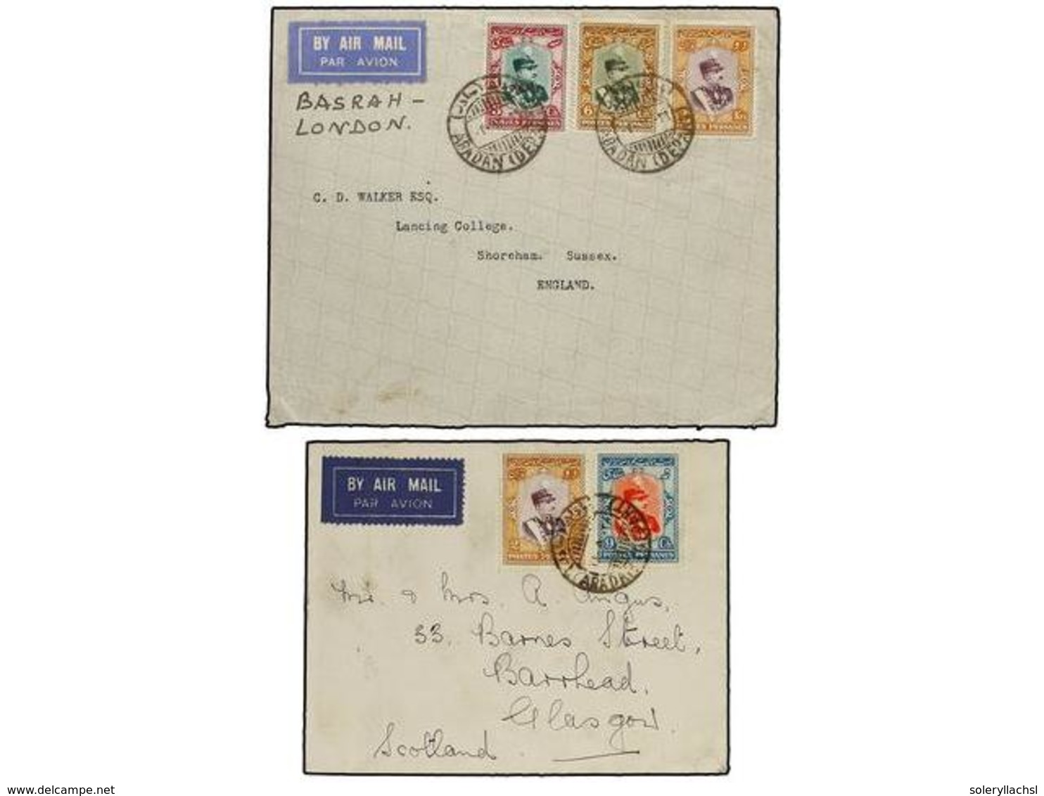 3537 IRAN. 1929-30. ABADAN To GREAT BRITAIN. 2 <B>AIR MAIL</B> Covers. - Sonstige & Ohne Zuordnung