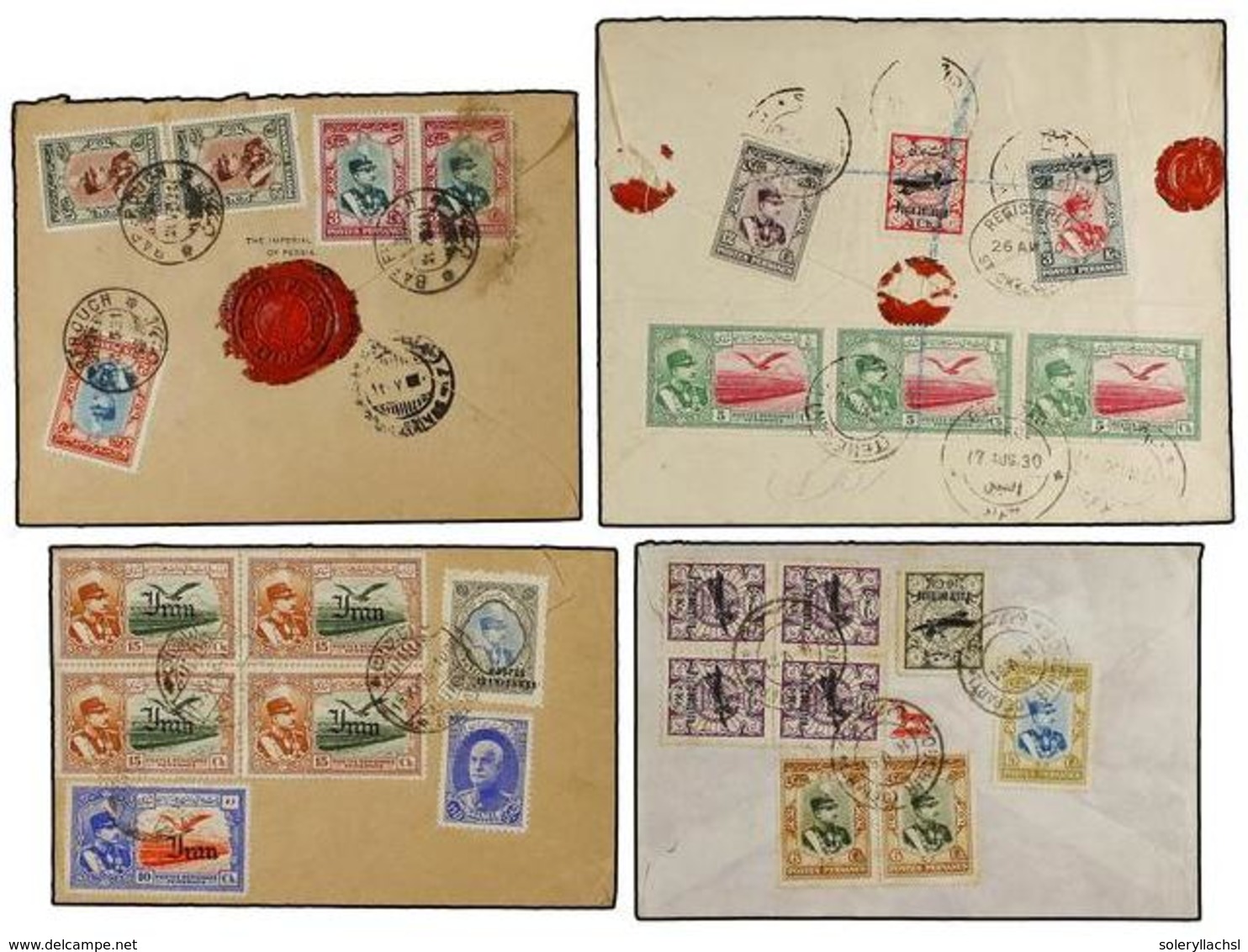 3548 IRAN. 1930-36. AIR MAIL. Lot Of 6 Covers Colourfull Frankings. - Other & Unclassified