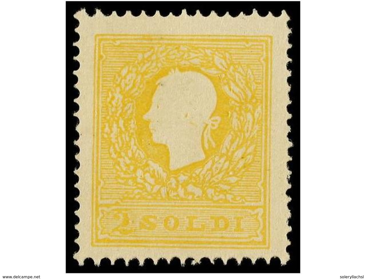 3565 (*) ITALIA ANTIGUOS ESTADOS: LOMBARDO-VENECIA. Sa.28. 1858. <B>2 Sold</B>i Amarillo, Sin Goma. MUY BONITO. Sassone. - Sonstige & Ohne Zuordnung