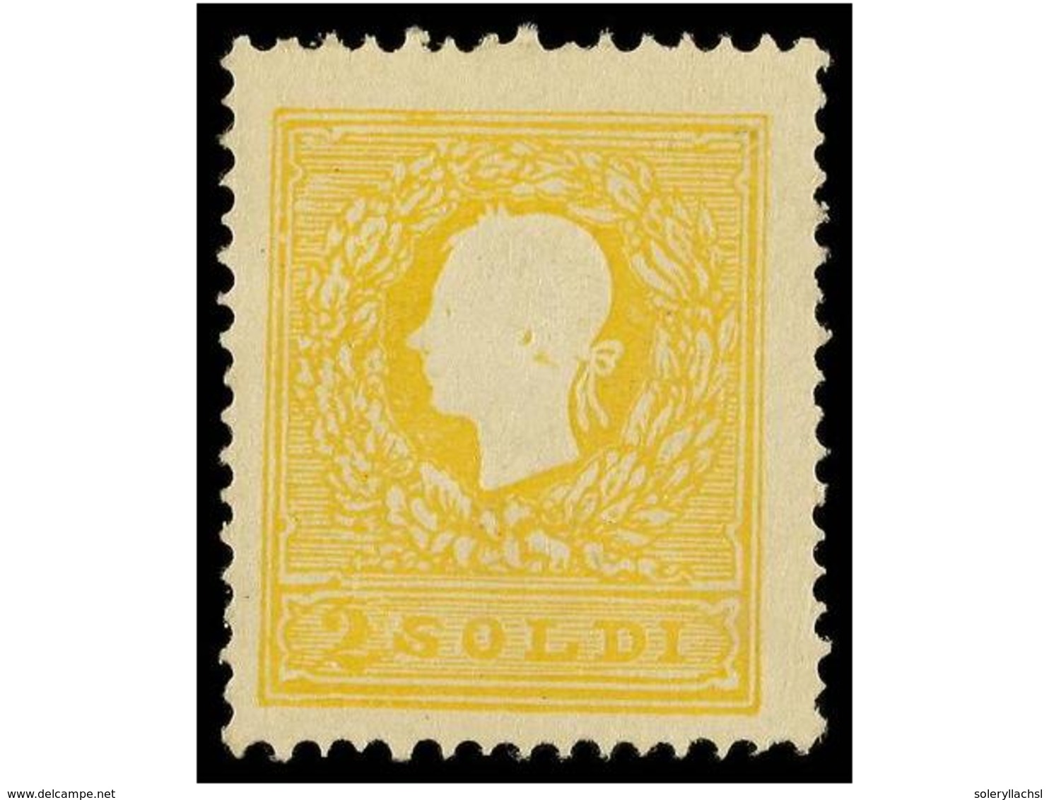 3566 (*) ITALIA ANTIGUOS ESTADOS: LOMBARDO-VENECIA. Sa.28. 1858. <B>2 Soldi</B> Amarillo. Sin Goma. MUY BONITO. Sassone. - Sonstige & Ohne Zuordnung