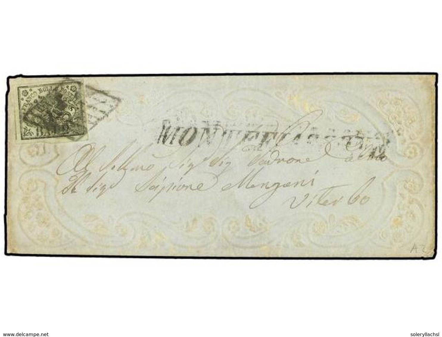 3597 ITALIA ANTIGUOS ESTADOS: ESTADOS PONTIFICIOS. Yv.7. 1861. Carta Ilustrada Tipo 'Valentine' Con Franqueo De <B>2 Baj - Other & Unclassified