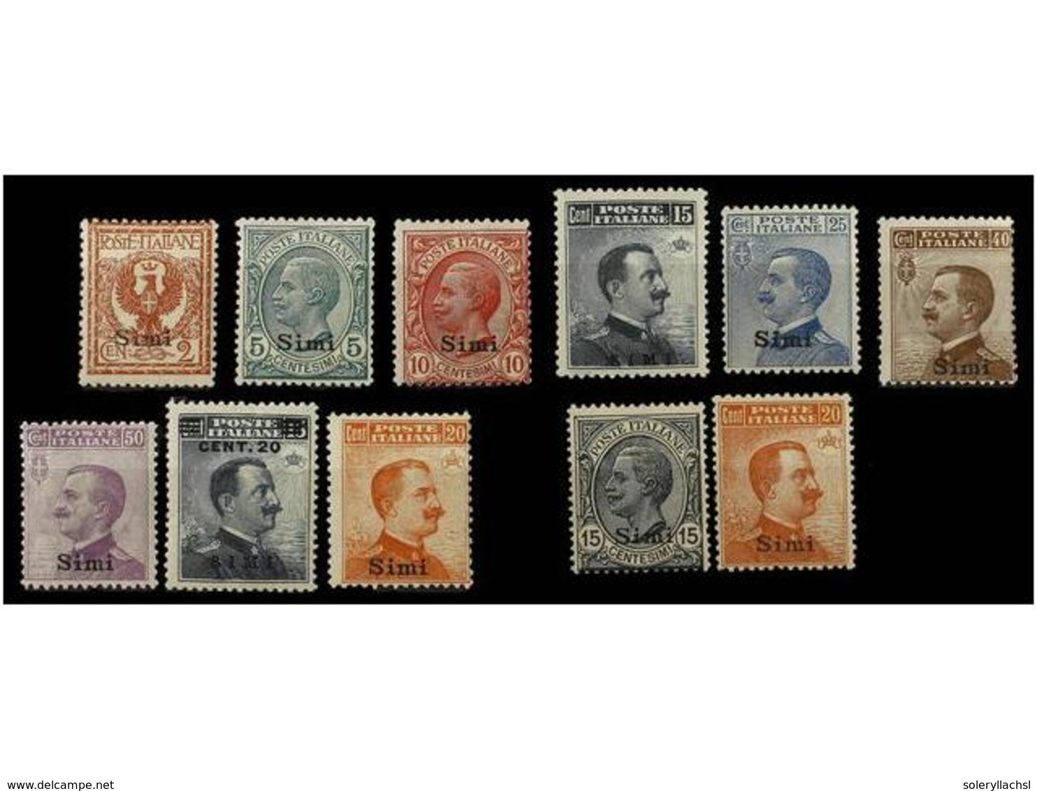 3728 ** ITALIA: EGEO (Colonia Italiana). Sa.1/11. 1912-22. <B>SIMI</B>. Complete Sets, Never Hinged. Cert. TOSELLI. Sass - Other & Unclassified