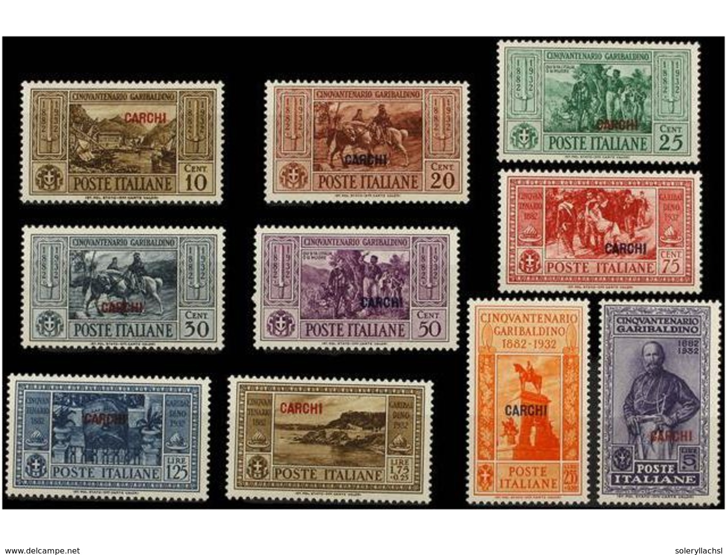 3736 ** ITALIA: EGEO (Colonia Italiana). Sa.17/26. 1932. <B>CARCHI</B>. Complete Set, Never Hinged. Sassone.550?. - Other & Unclassified