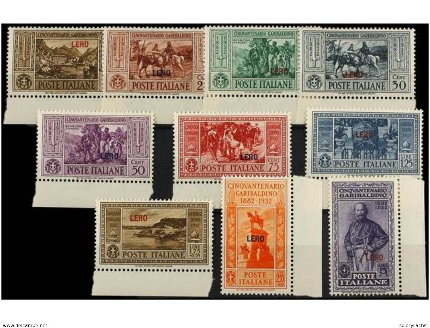 3740 ** ITALIA: EGEO (Colonia Italiana). Sa.17/26. 1932. <B>LERO</B>. Complete Set, Never Hinged. Sassone.550?. - Other & Unclassified