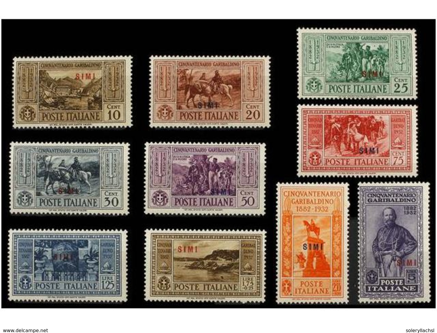 3746 ** ITALIA: EGEO (Colonia Italiana). Sa.17/26. 1932. <B>SIMI. </B>Complete Set, Never Hinged. Sassone.550?. - Other & Unclassified