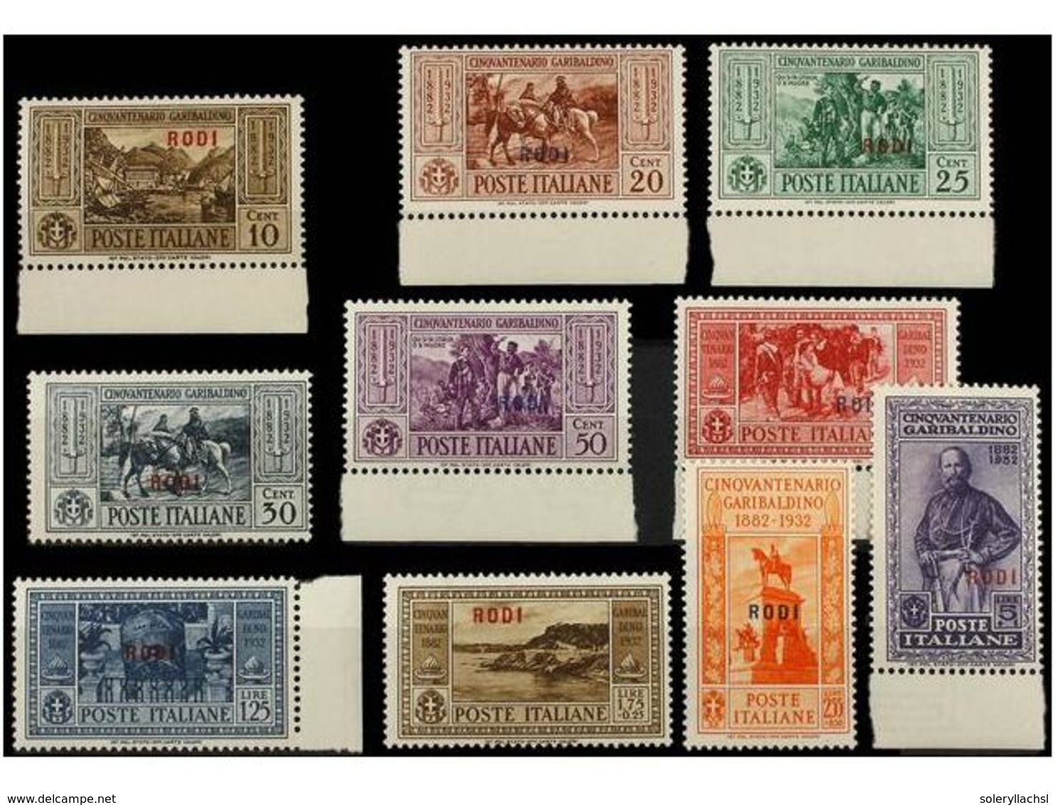 3748 ** ITALIA: EGEO (Colonia Italiana). Sa.20/29. 1932. <B>RODI</B>. Complete Set, Never Hinged. Sassone.550?. - Sonstige & Ohne Zuordnung