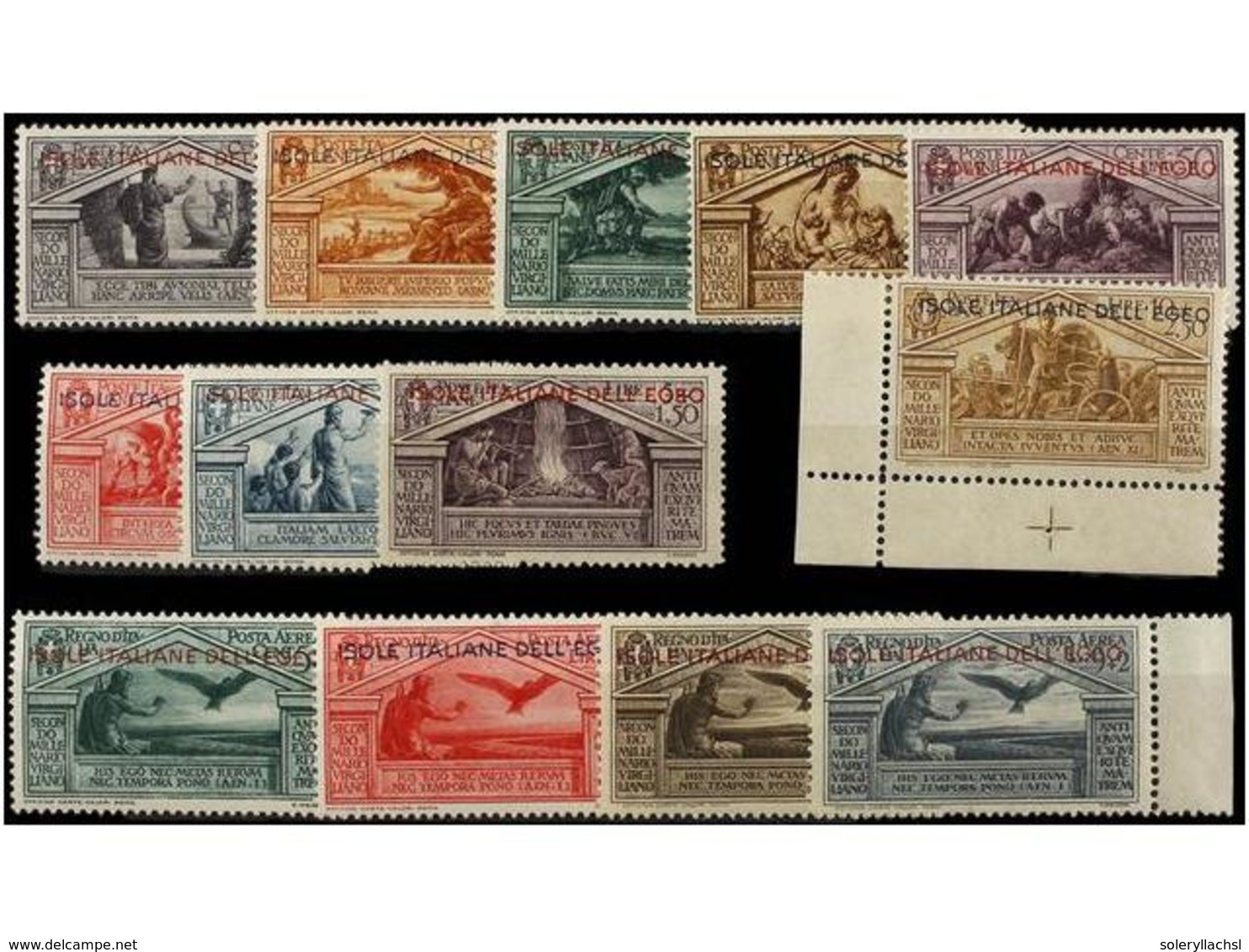 3749 ** ITALIA: EGEO (Colonia Italiana). Sa.21/29 + A 4/7. 1930. Complete Set, Never Hinged. Sassone.100?. - Other & Unclassified