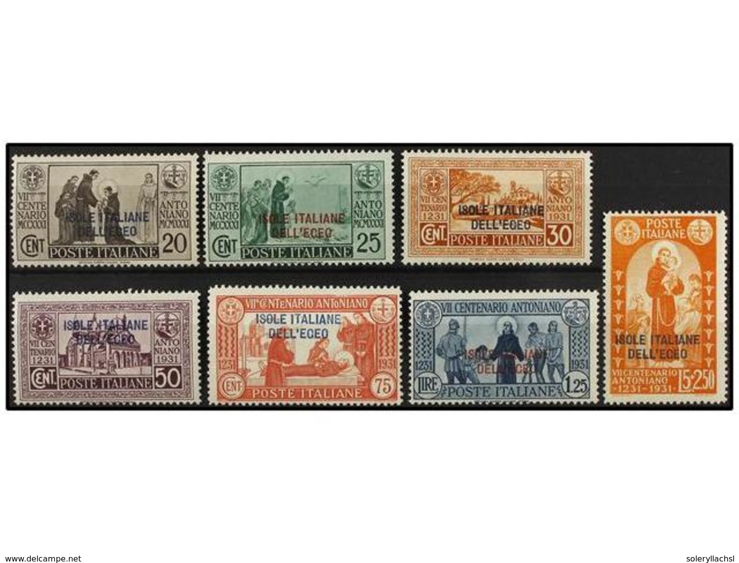 3751 ** ITALIA: EGEO (Colonia Italiana). Sa.37/43. 1931. Complete Set, Never Hinged. Sassone.650?. - Sonstige & Ohne Zuordnung