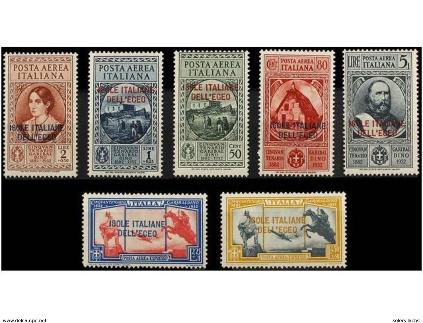 3756 * ITALIA: EGEO (Colonia Italiana). Sa.A14/20. 1932. <B>GARIBALDI</B>. Serie Completa. Sassone.550?. - Other & Unclassified