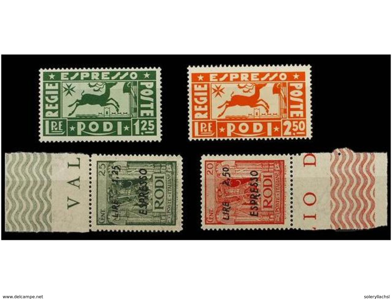 3758 ** ITALIA: EGEO (Colonia Italiana). Sa.E 1/2, 5/6. 1936-43. <B>EXPRES.</B> Complete Sets, Never Hinged. Sassone.50? - Sonstige & Ohne Zuordnung