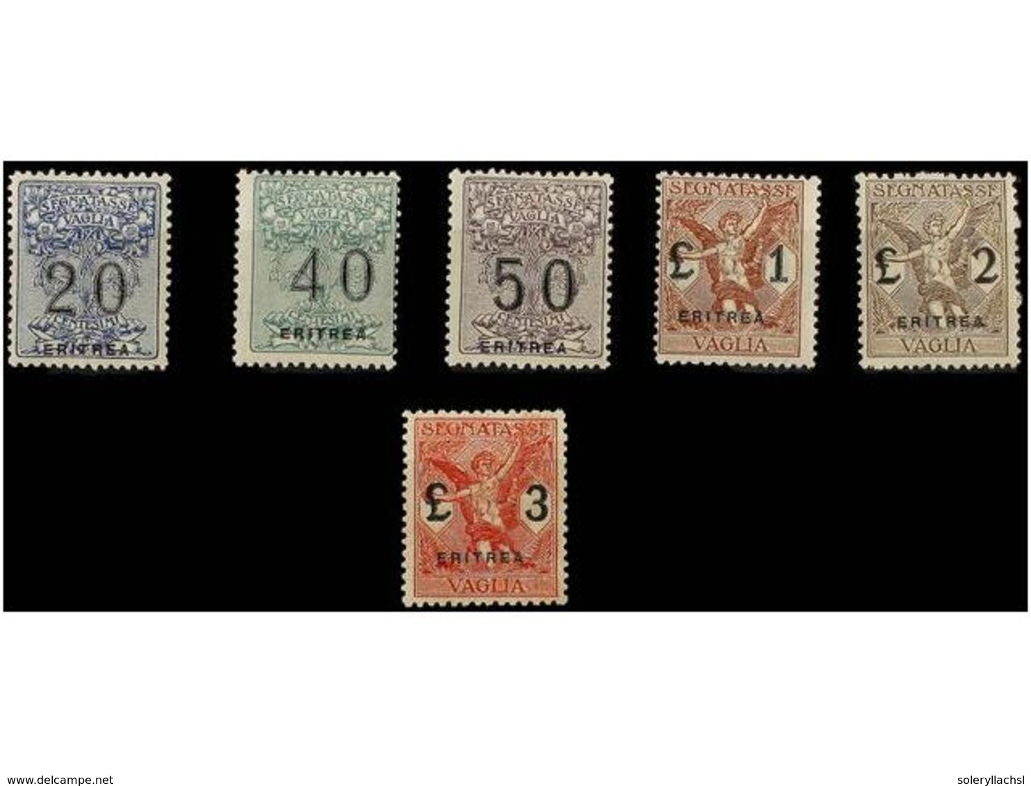 3769 ** ERITREA. Sa.1/6. 1924. <B>VAGLIA. </B>Complete Set, Never Hinged. Sassone.600?. - Other & Unclassified