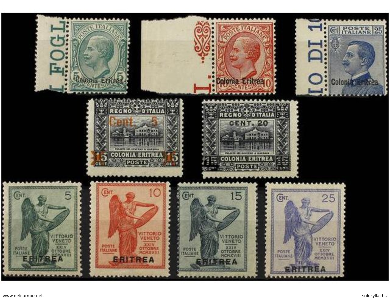 3772 ** ERITREA. Sa.31/33, 45/46, 50/53. 1916-22. Complete Sets, Never Hinged. Sassone.87,5?. - Autres & Non Classés