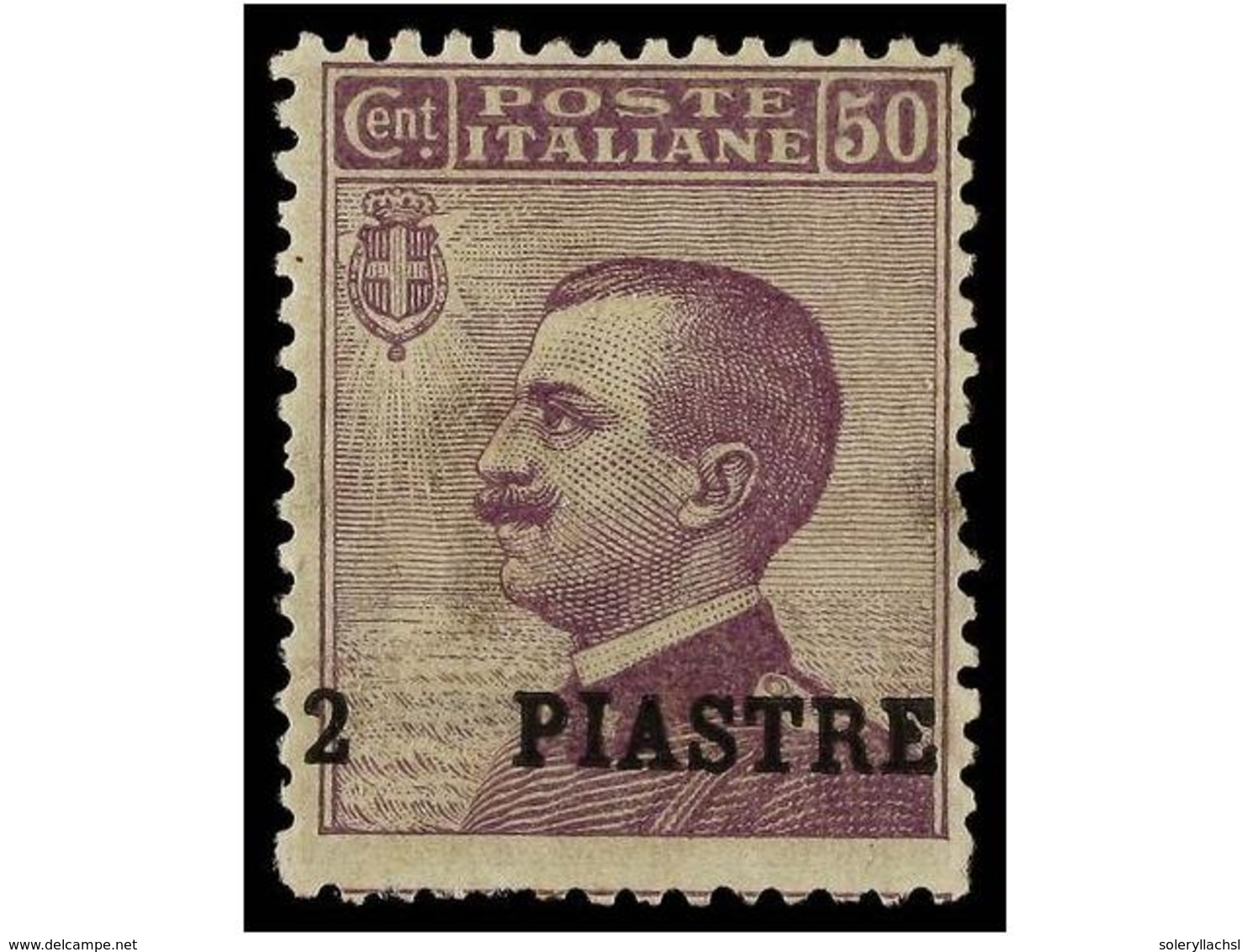 3815 * LEVANTE: CORREO ITALIANO. Sa.12i. 1908. <B>2 Pi. S. 50 Cent. </B>'2' Separado De Piastre. F. G. Bolaffi. Sassone. - Sonstige & Ohne Zuordnung