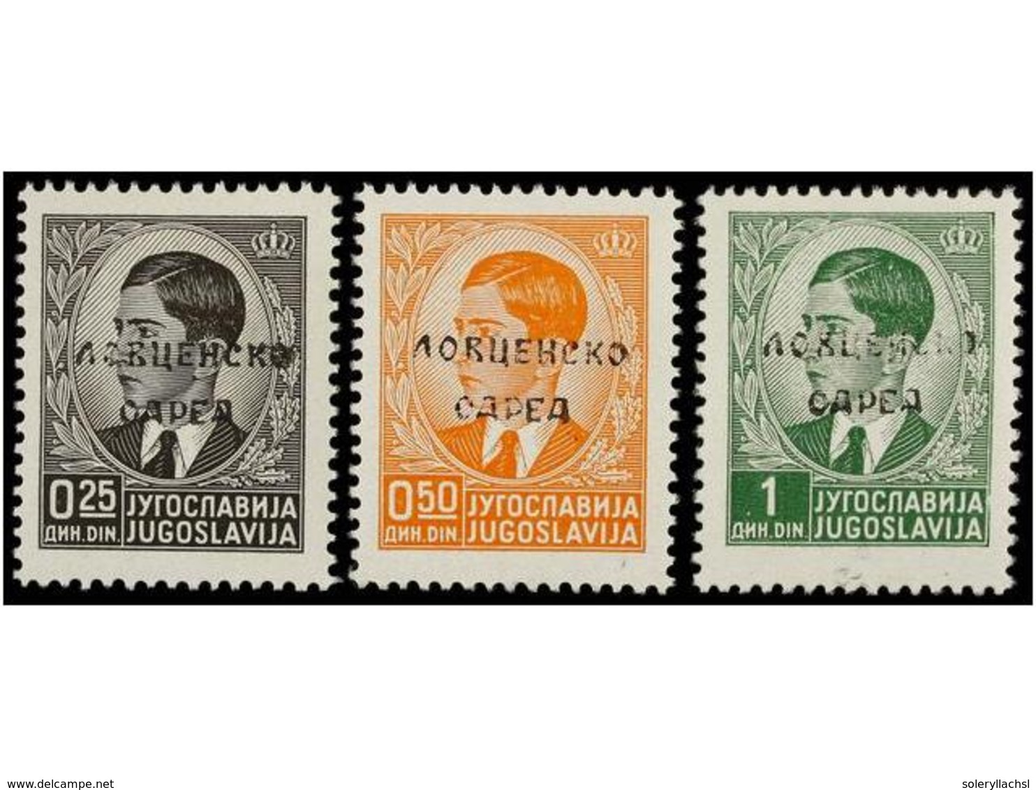 3833 ** MONTENEGRO. 1941. <B>PARTIGIANI DEL LOVCEN. </B>Serie Completa. Habilitación En Negro Con Goma Original Sin Fija - Autres & Non Classés