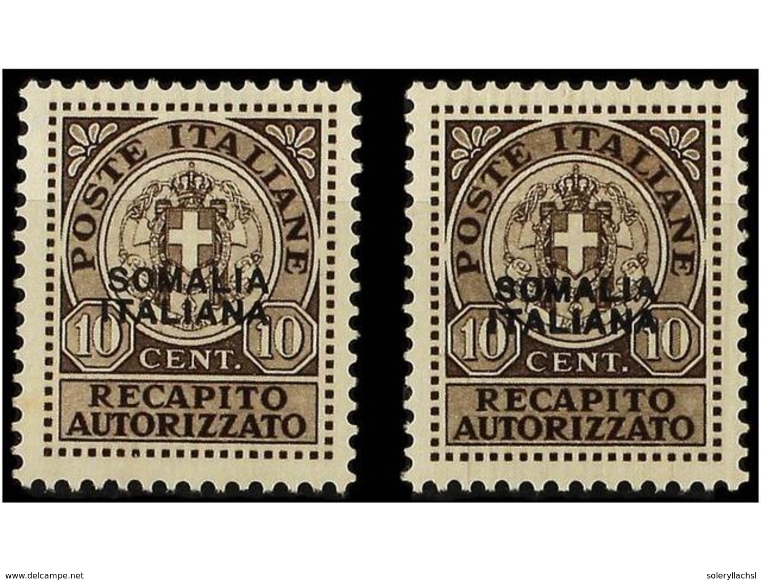 3863 ** SOMALIA. Sa.1/2. 1939-41. <B>RECAPITO AUTORIZZATO.</B> 2 Stamps, Never Hinged. Sassone.254?. - Other & Unclassified