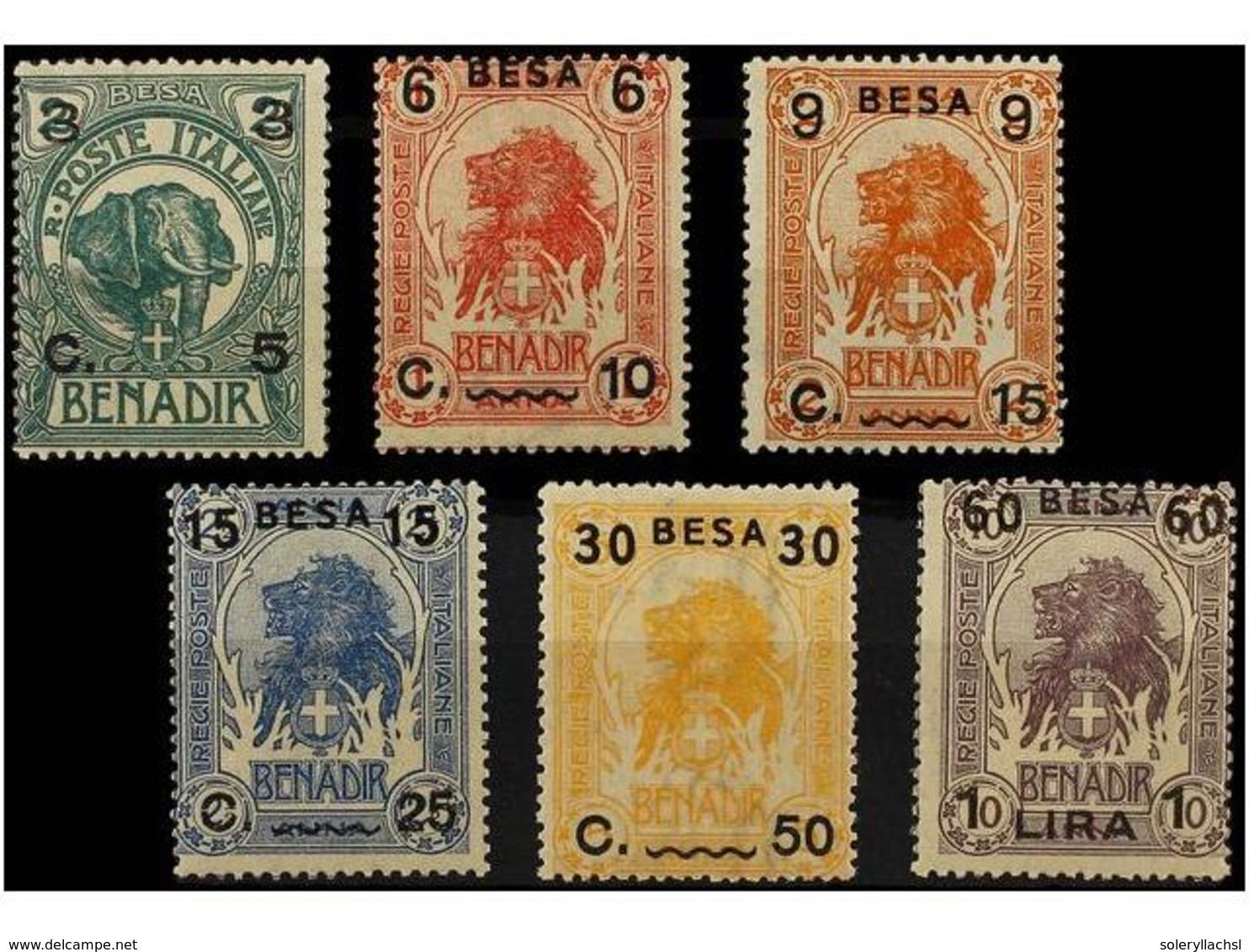 3866 ** SOMALIA. Sa.24/29. 1922. Complete Set, Never Hinged. Sassone.400?. - Sonstige & Ohne Zuordnung