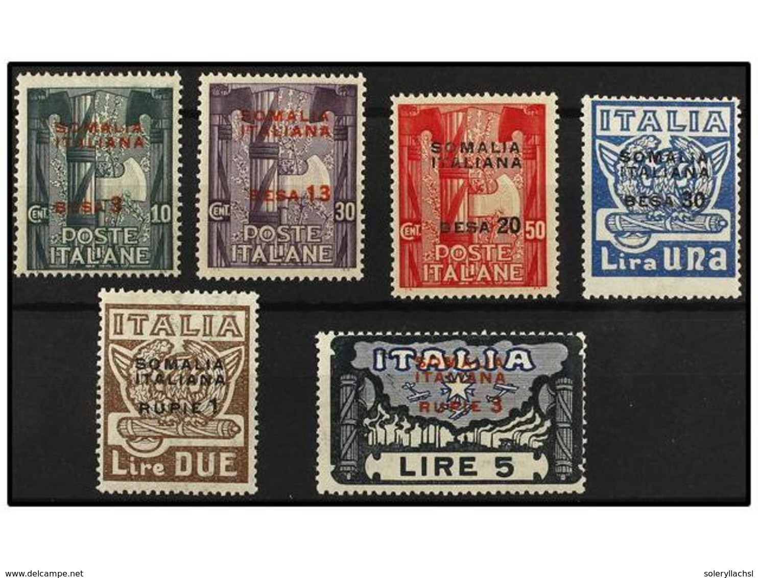 3869 ** SOMALIA. Sa.49/54. 1923. Complete Set, Never Hinged. Sassone.250?. - Other & Unclassified