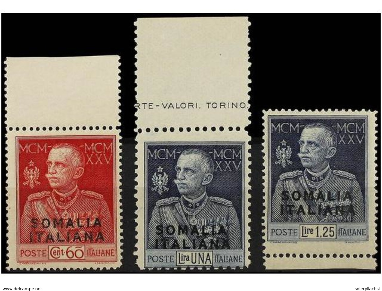 3870 ** SOMALIA. Sa.67/69. 1925-26. Complete Set, Never Hinged. Sassone.2.500?. - Other & Unclassified