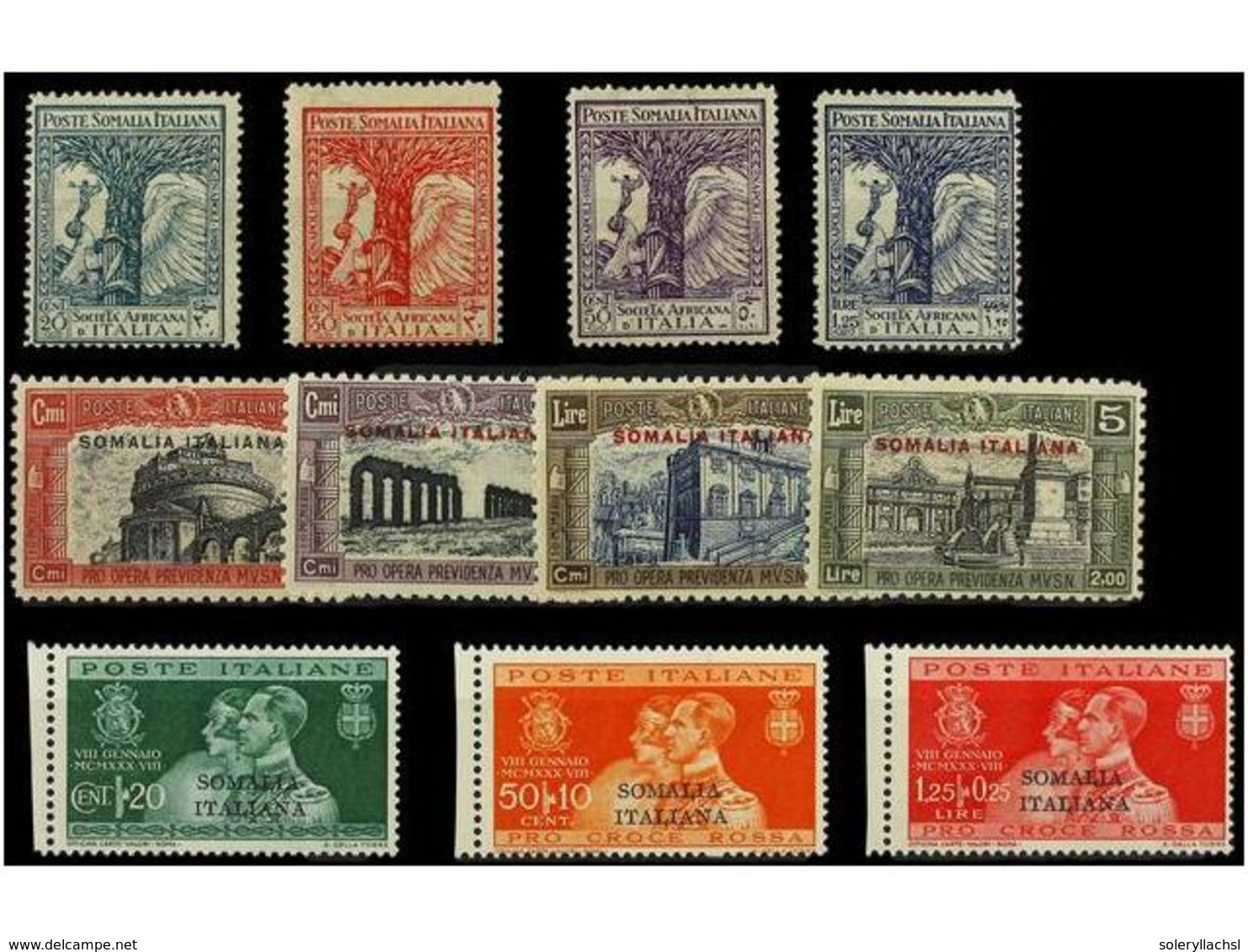 3874 ** SOMALIA. Sa.112/15, 119/22, 130/32. 1928-30. Complete Sets, Never Hinged. Sassone.130?. - Other & Unclassified