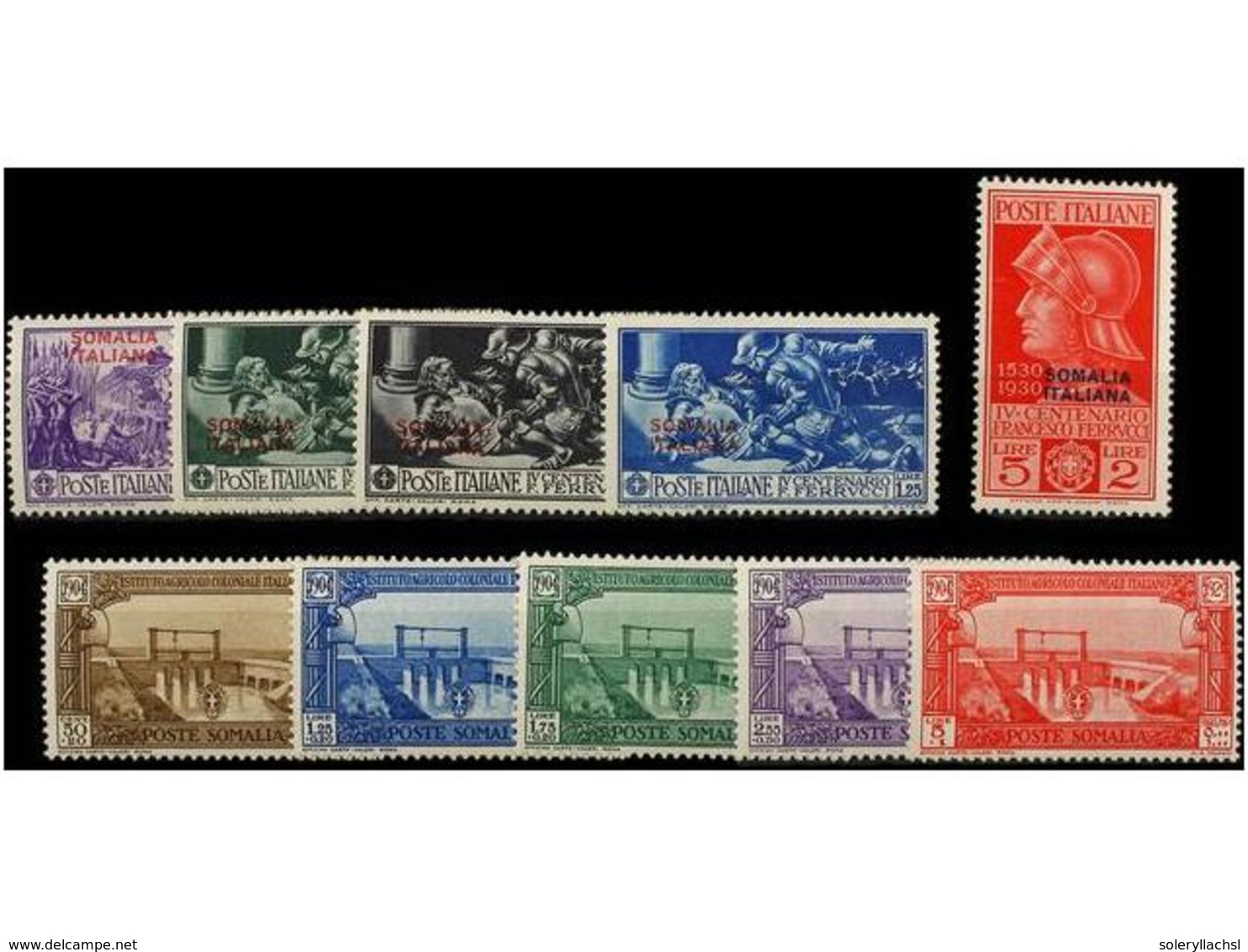 3877 ** SOMALIA. Sa.133/37, 144/48. 1930. Complete Sets, Never Hinged. Sassone.200?. - Sonstige & Ohne Zuordnung