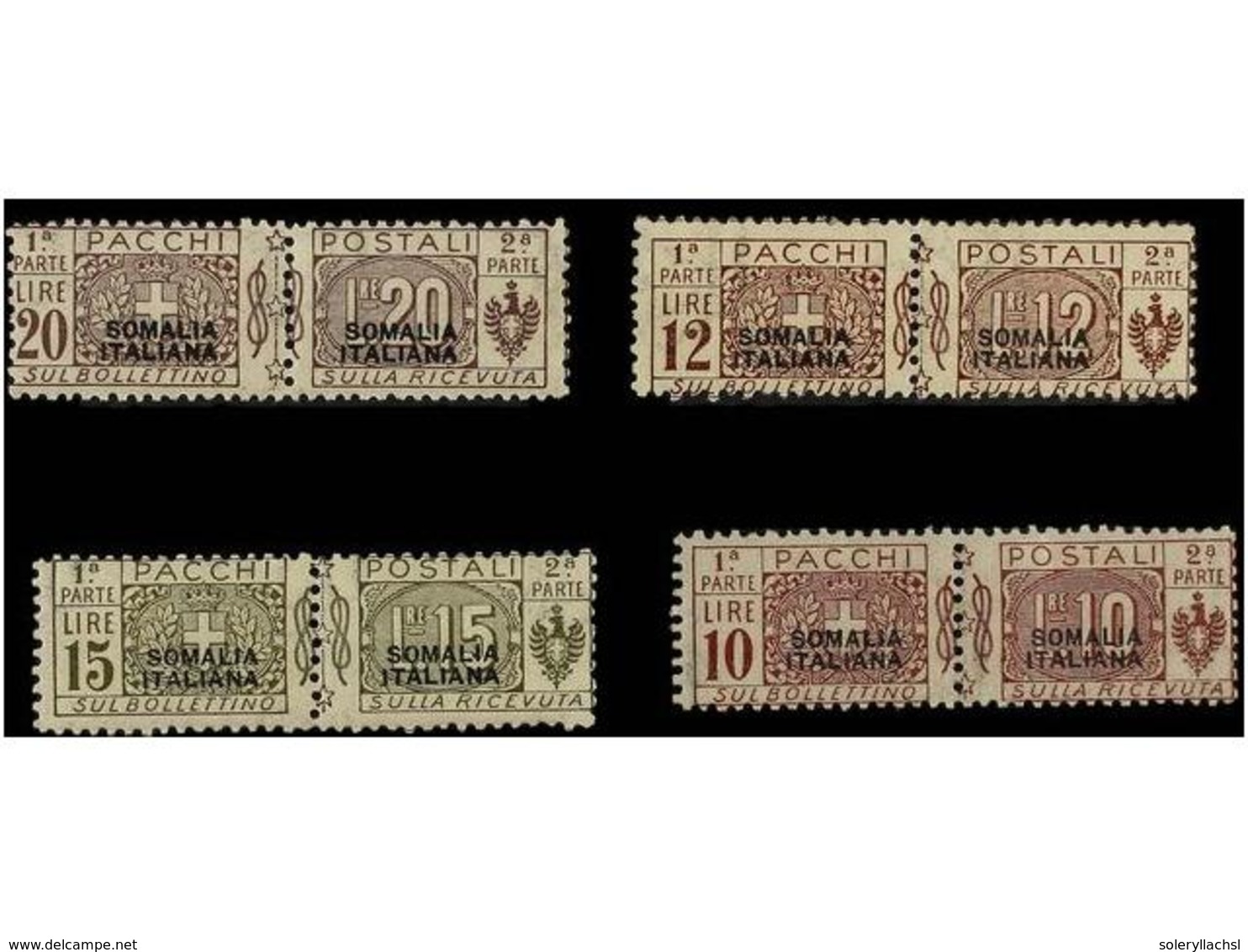 3885 ** SOMALIA. Sa.PP50/53. 1926. <B>PACCHI POSTALI.</B> Complete Set, Never Hinged. Sassone.600?. - Other & Unclassified