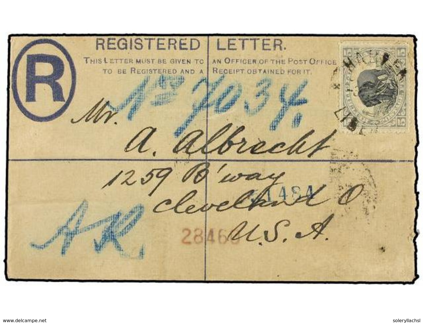 3965 LIBERIA. 1902. <B>10 C.</B> Postal Stationary Registration Envelope, Uprated <B>5 C.</B> Tied By Unframed<B> HARPER - Other & Unclassified