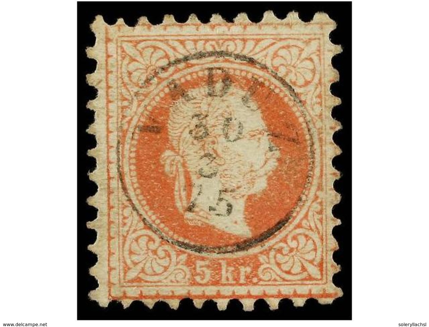 3971 ° LIECHTENSTEIN. 1875. <B>5 Kr.</B> Red. <B>VADUZ</B> Cds. Cancel. VERY FINE. - Autres & Non Classés