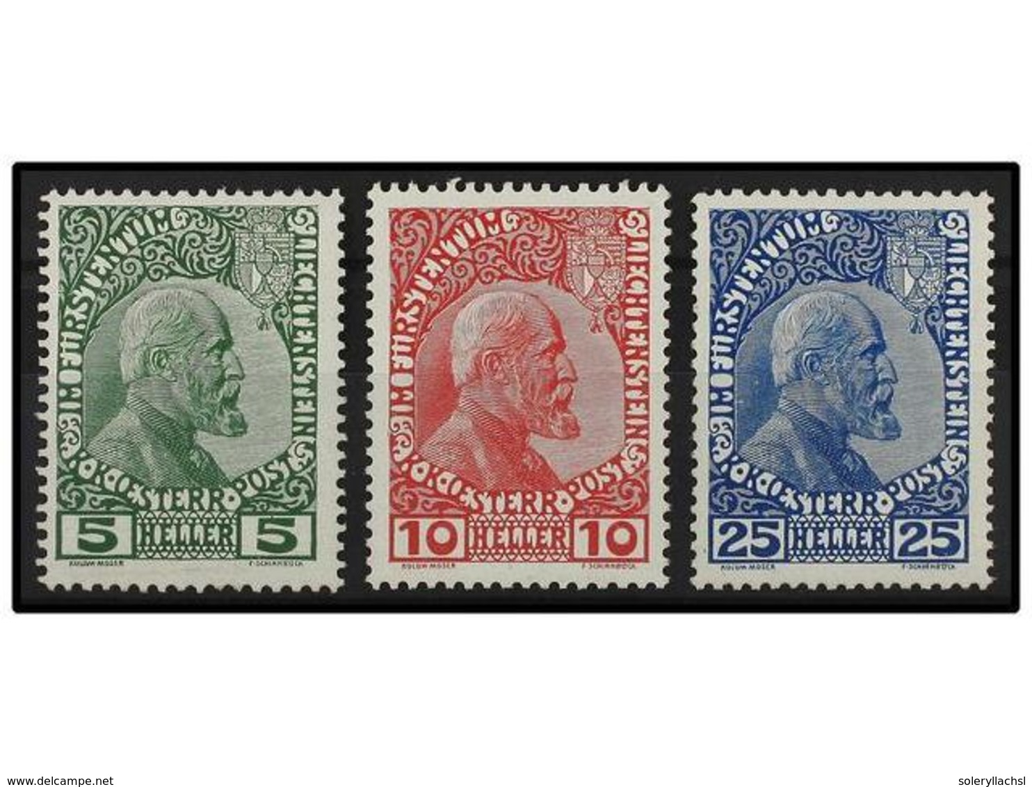 3976 ** LIECHTENSTEIN. Mi.1/3x. 1912. Complete Set, Never Hinged. Michel.800?. - Andere & Zonder Classificatie