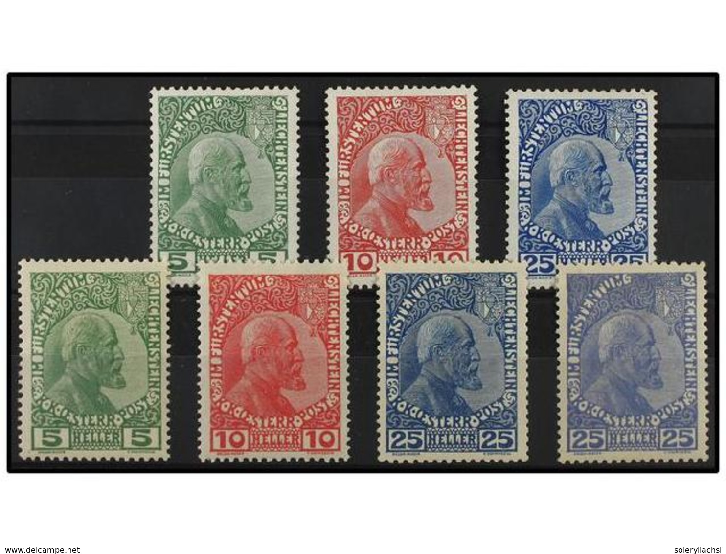 3978 * LIECHTENSTEIN. Mi.1/3x + 1/3ya+b. 1912. Complete Set (normal And Chalky Paper), Hinged. Michel.1.230?. - Other & Unclassified