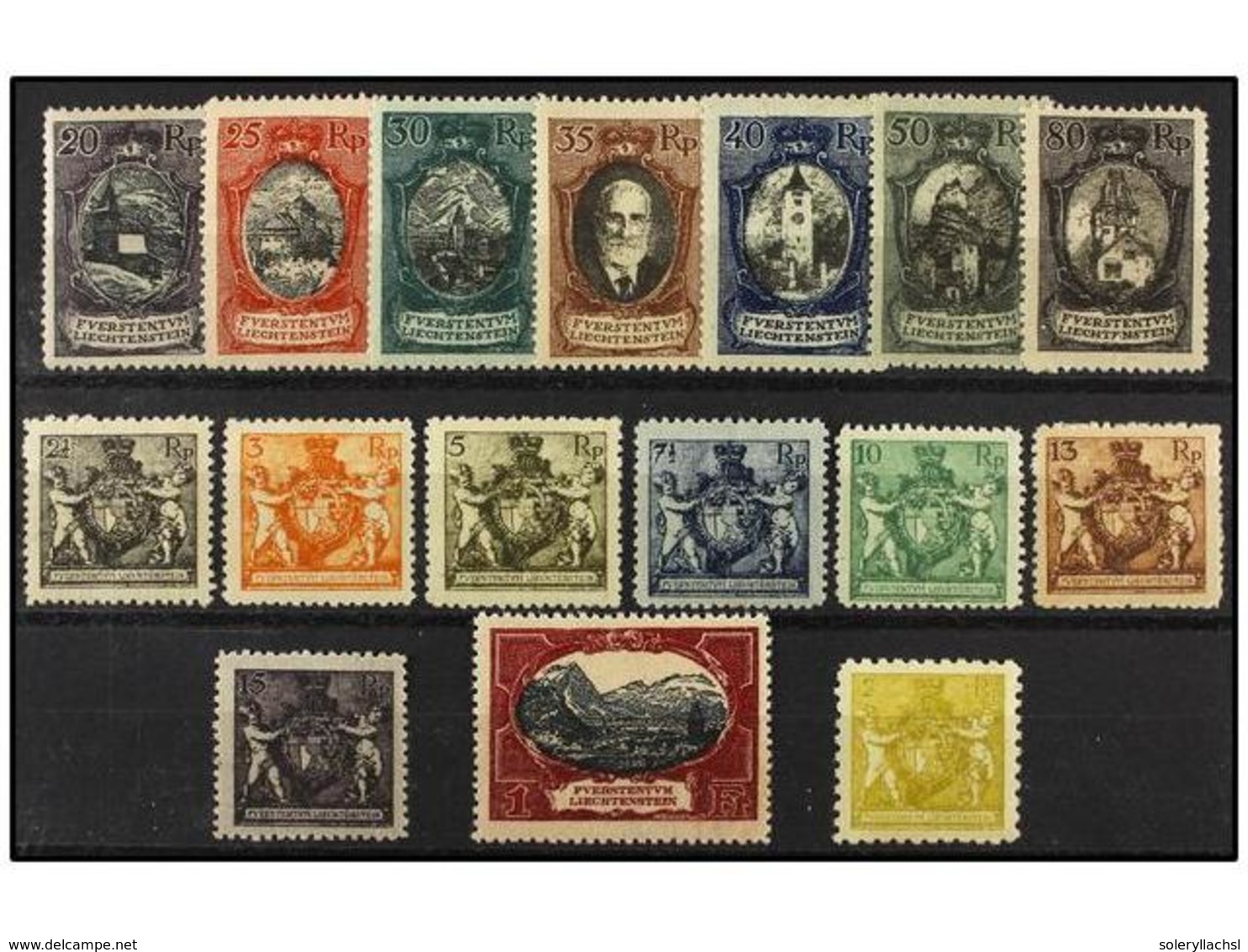 3990 * LIECHTENSTEIN. Mi.46B/52B + 53/60. 1921. Complete Sets, Hinged. Michel.340?. - Sonstige & Ohne Zuordnung