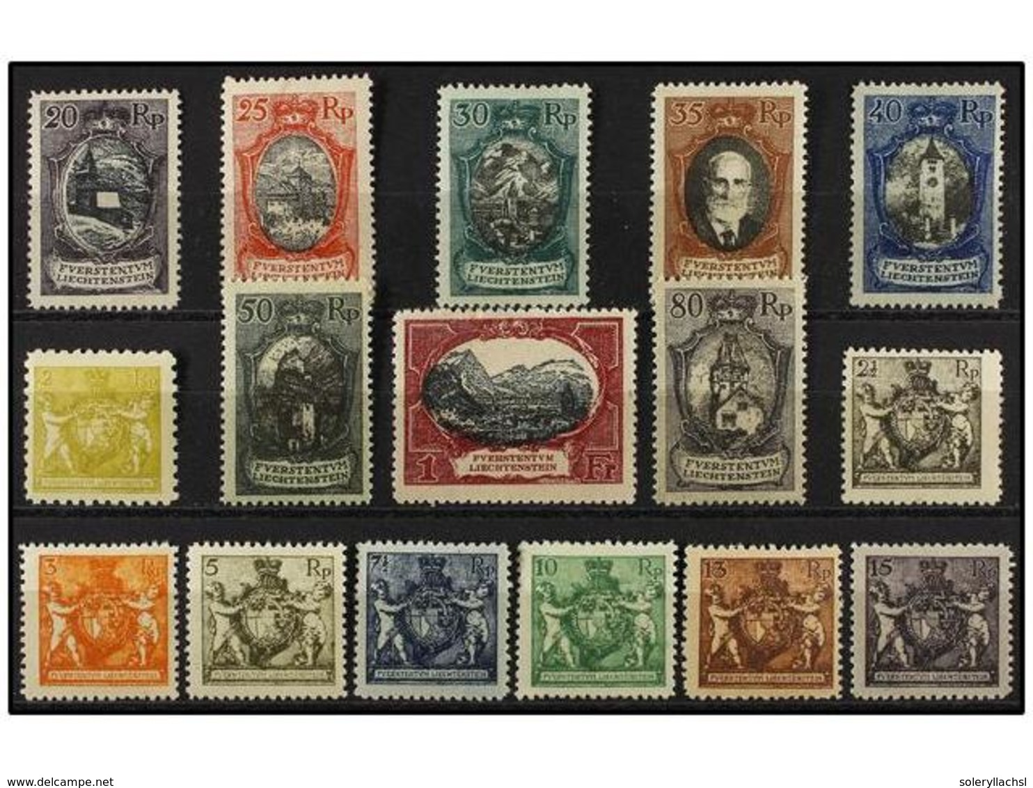 3991 * LIECHTENSTEIN. Mi.46B/52B + 53/60. 1921. Complete Sets, Hinged. Michel.340?. - Sonstige & Ohne Zuordnung