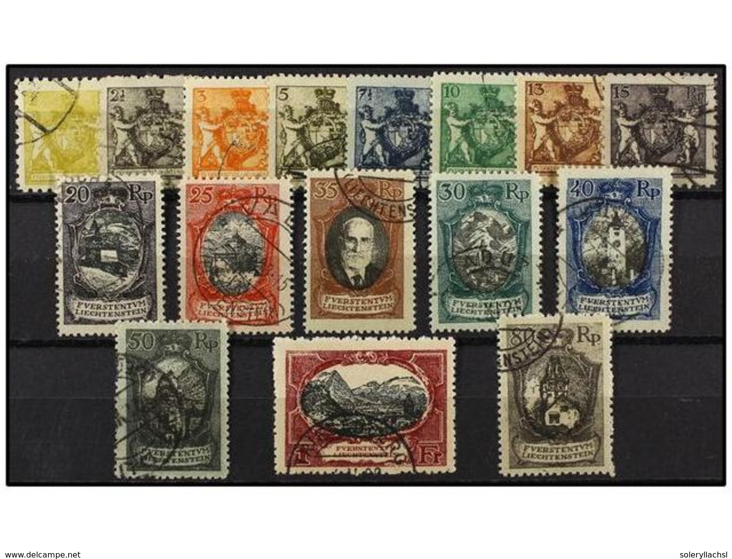 3995 ° LIECHTENSTEIN. Mi.46B/52B + 53/60. 1921. Complete Sets, Fine In Used. Michel.330?. - Sonstige & Ohne Zuordnung