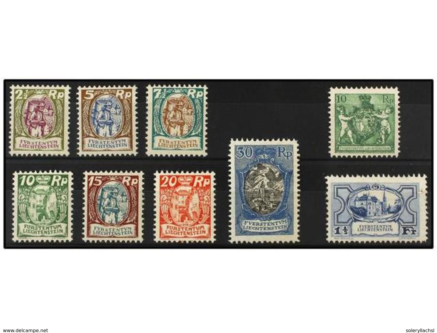 4011 * LIECHTENSTEIN. Mi.63/71. 1924-27. Complete Set, Light Hinged. Michel.200?. - Sonstige & Ohne Zuordnung