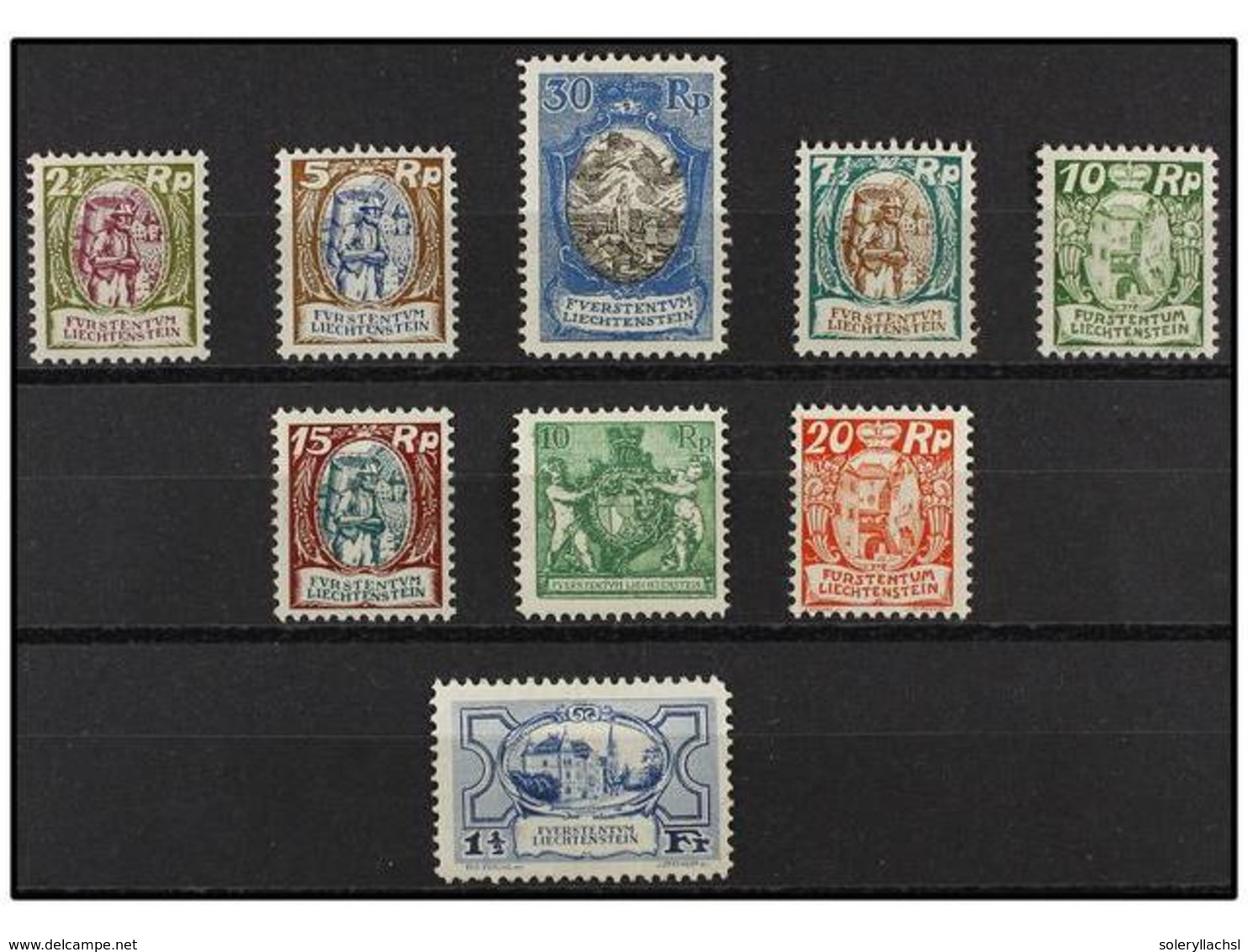 4013 * LIECHTENSTEIN. Mi.63/71. 1924/25. Complete Set, Hinged. Michel.200?. - Other & Unclassified