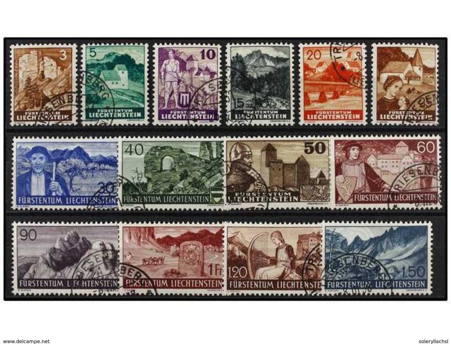 4028 ° LIECHTENSTEIN. Mi.156/69. 1937. Complete Set, Fine In Used. Michel.100?. - Sonstige & Ohne Zuordnung