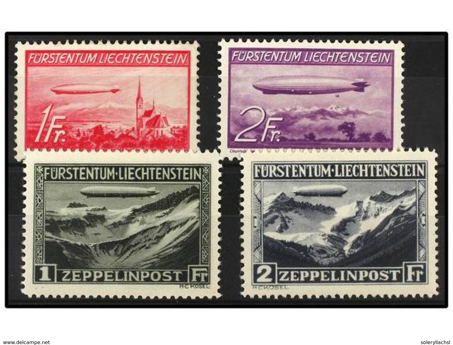 4037 * LIECHTENSTEIN. Yv.A-7/8, 15/16. 1931-36. Complete Sets, Light Hinged. Yvert.280?. - Other & Unclassified