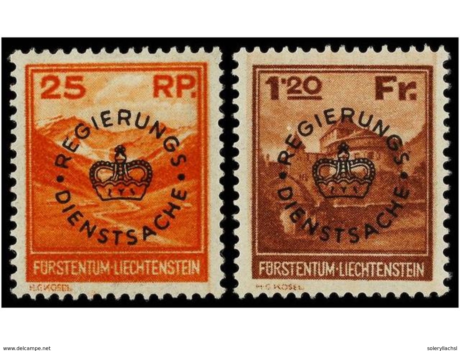 4045 * LIECHTENSTEIN. Mi.D9/10. 1933. Complete Set, Hinged. Michel.130?. - Sonstige & Ohne Zuordnung