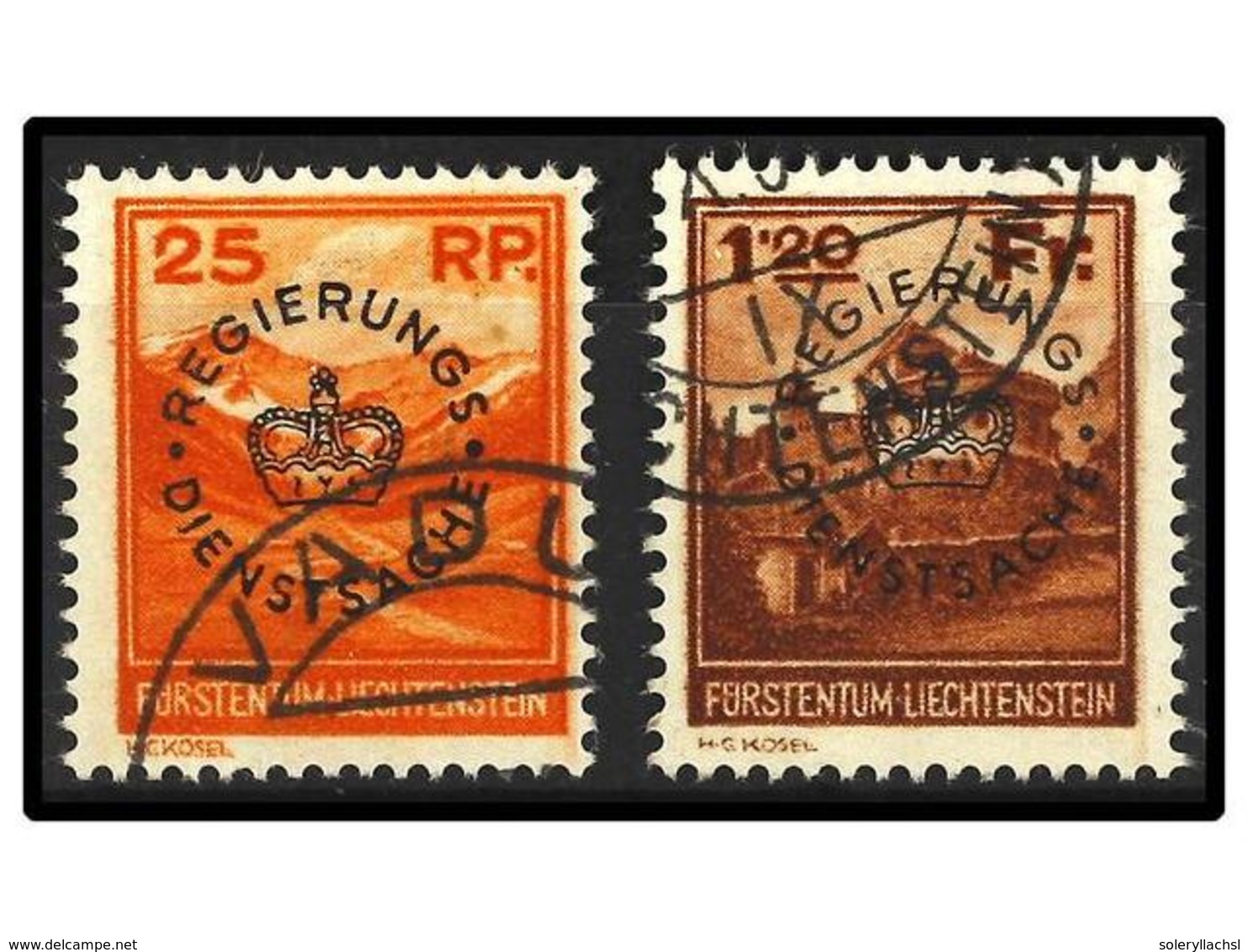 4047 ° LIECHTENSTEIN. Mi.D 9/10. 1933. Complete Set. Fine In Used. Michel.350?. - Sonstige & Ohne Zuordnung