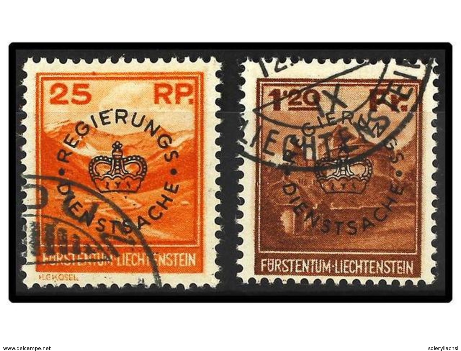 4048 ° LIECHTENSTEIN. Mi.D 9/10. 1933. Complete Set. Fine In Used. Michel.350?. - Sonstige & Ohne Zuordnung