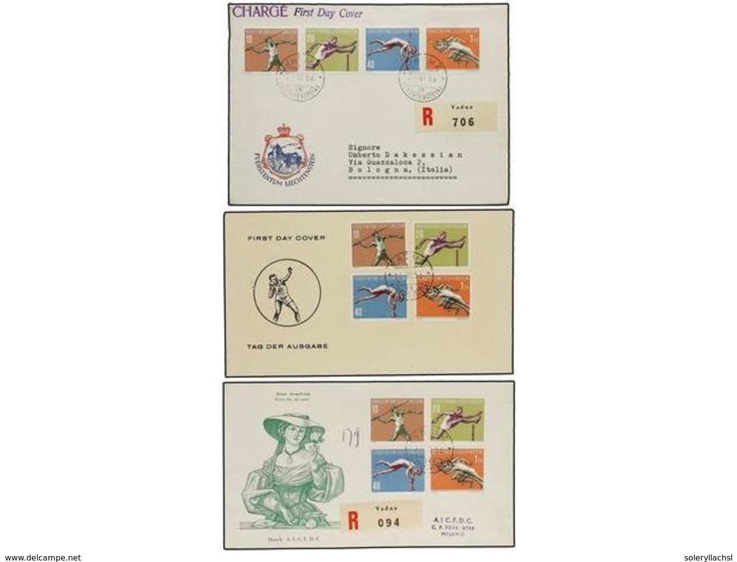 4053 LIECHTENSTEIN. Mi.342/44. 1956. THREE Different <B>FIRST DAY COVER</B> Envelopes. - Sonstige & Ohne Zuordnung