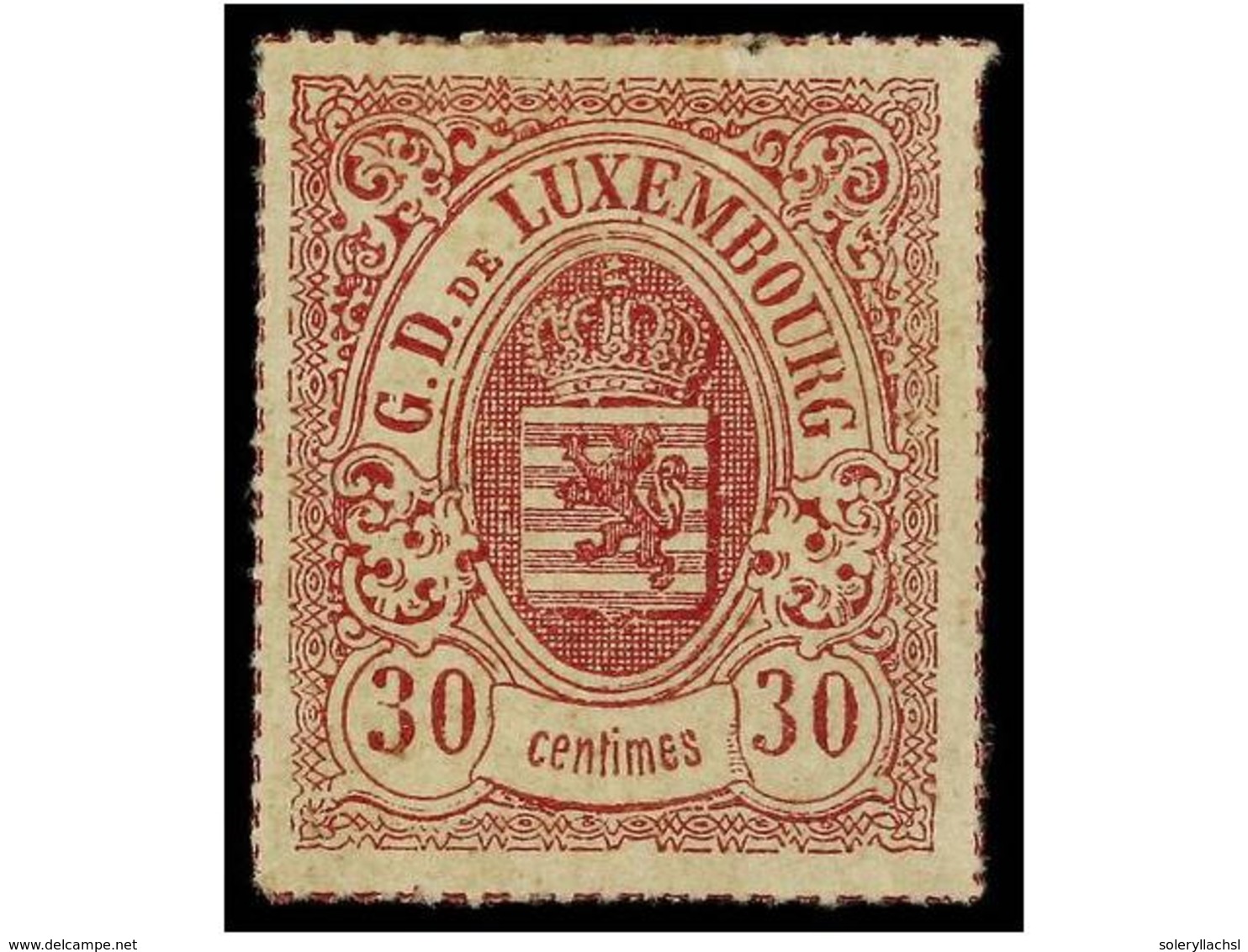 4057 * LUXEMBURGO. Mi.21. 1867. <B>30 Cts. </B>red Lilac, With Original Gum. Very Fine. Cert. H. DEMUTH. Michel.1.500?. - Sonstige & Ohne Zuordnung