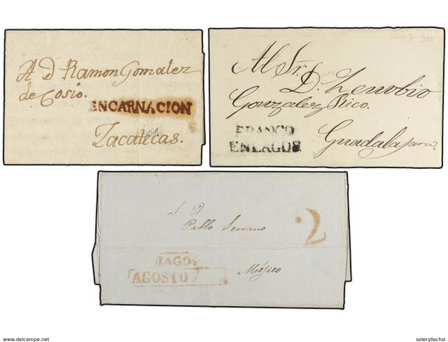 4084 MEXICO. 1826-1854. <B>LAGOS. </B>Seis Cartas De ENCARNACIÓN, LAGOS (3), S. JUAN DE LAGOS (2). - Other & Unclassified