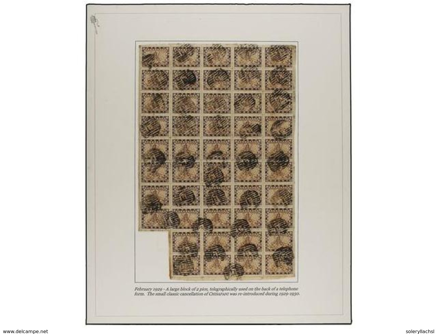 4217 NEPAL. Mi.21. <B>2 Pice</B> Brown Block Of 48 Stamps Telegraphically Used On The Back Of A Telephone Form With <B>C - Other & Unclassified