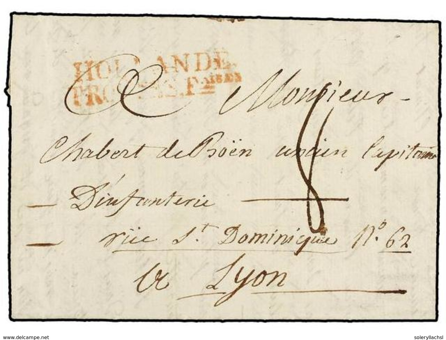 4332 HOLANDA. 1804. AMSTERDAN To FRANCE. Entire Letter With Red <B>HOLLANDE/TROUPES FAISES</B> Mark. - Sonstige & Ohne Zuordnung