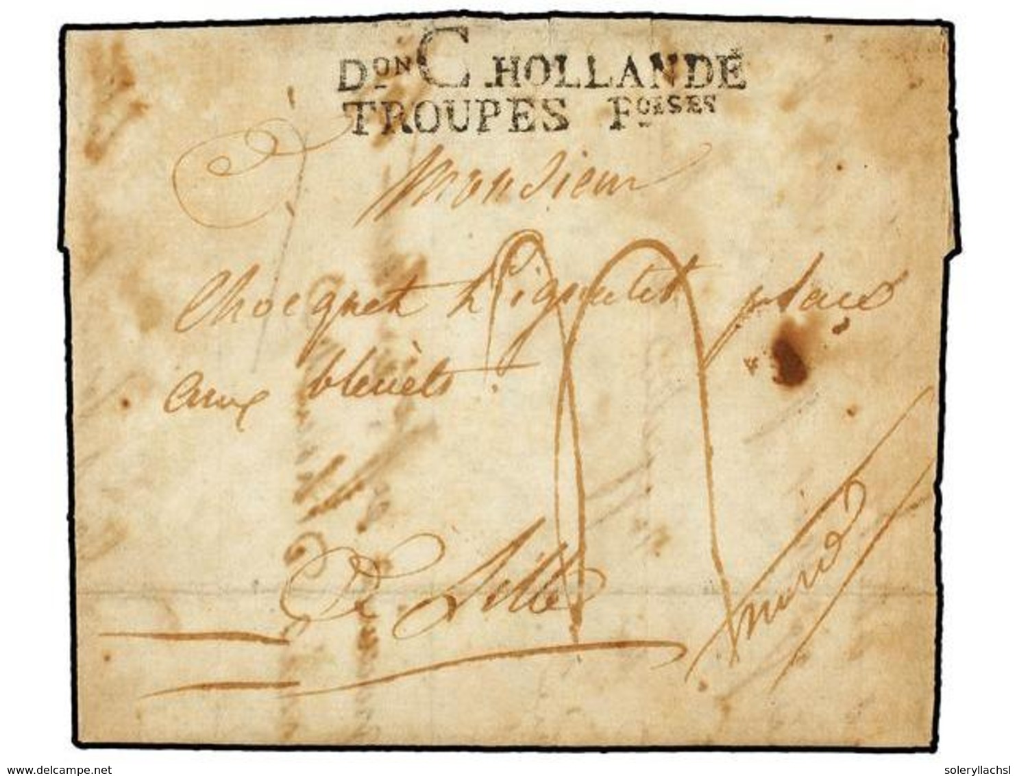 4334 HOLANDA. 1813. De VEUYTEE? (the Text Refers To Maishield) To FRANCE. Entire Letter With <B>Don C HOLLANDE/TROUPES F - Other & Unclassified