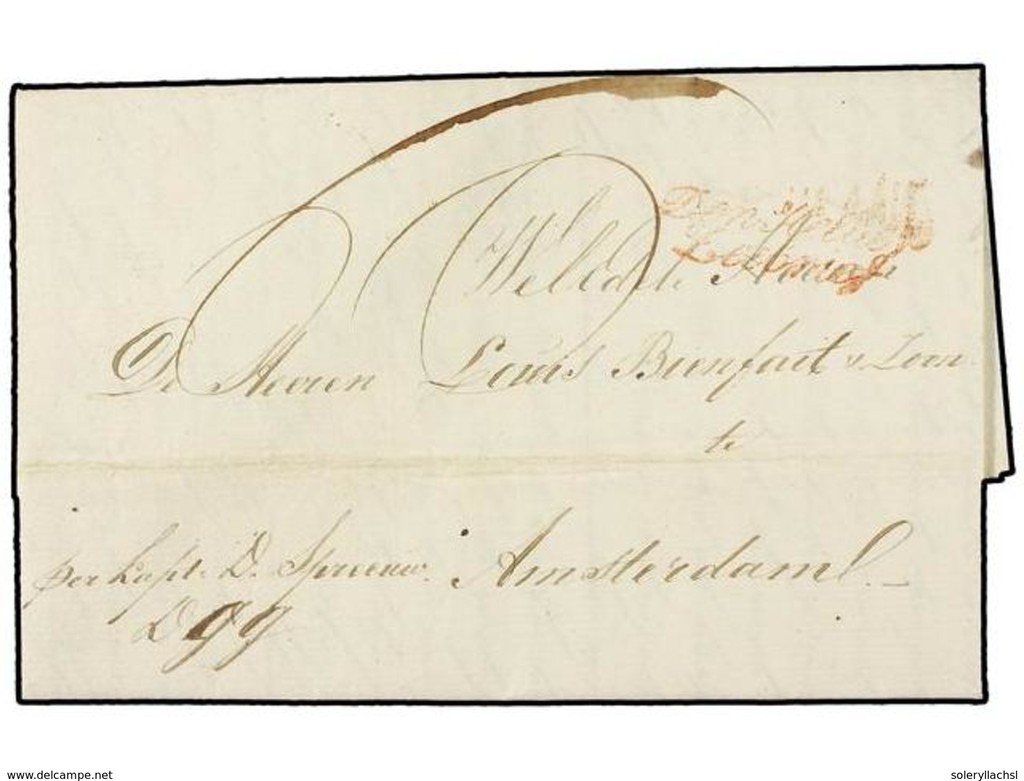 4375 SURINAM. 1831 (Aug 15). Entire Letter To AMSTERDAM From SURINAME Endorsed 'per Capt D Spreeuwe, DGG' (whom God Pres - Other & Unclassified