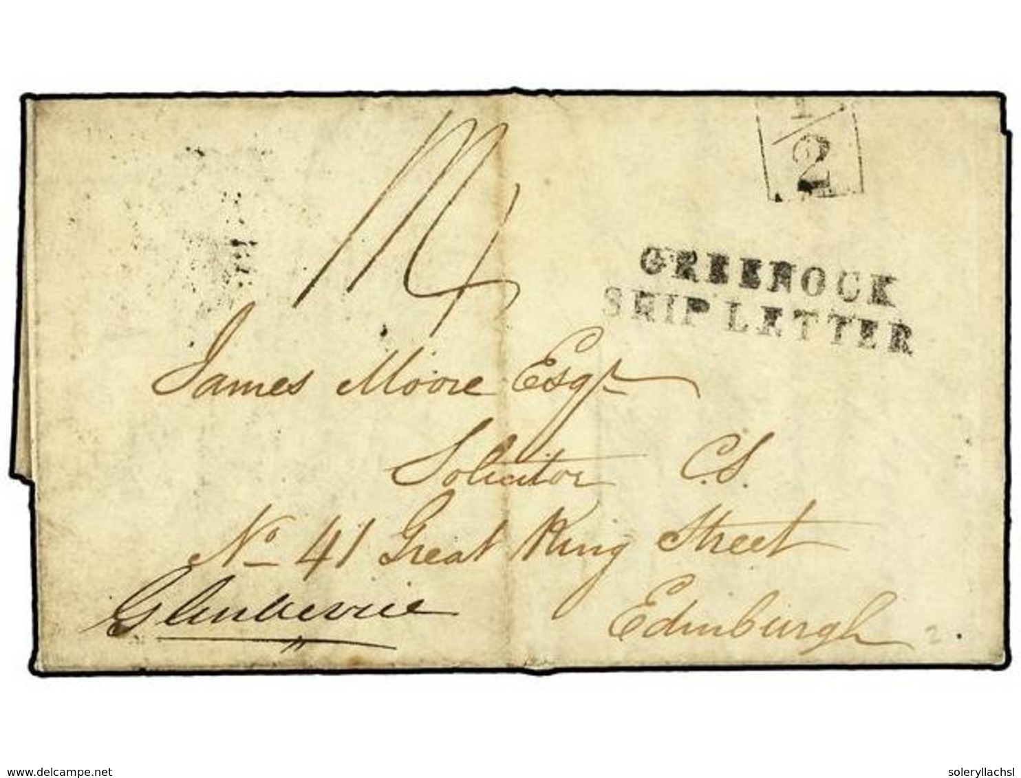4376 SURINAM. 1834. SURINAM To EDIMBURG. Complete Letter Datalined 'Plantn. Inverness Sea Coast Mickne', Arrival Mark<B> - Sonstige & Ohne Zuordnung