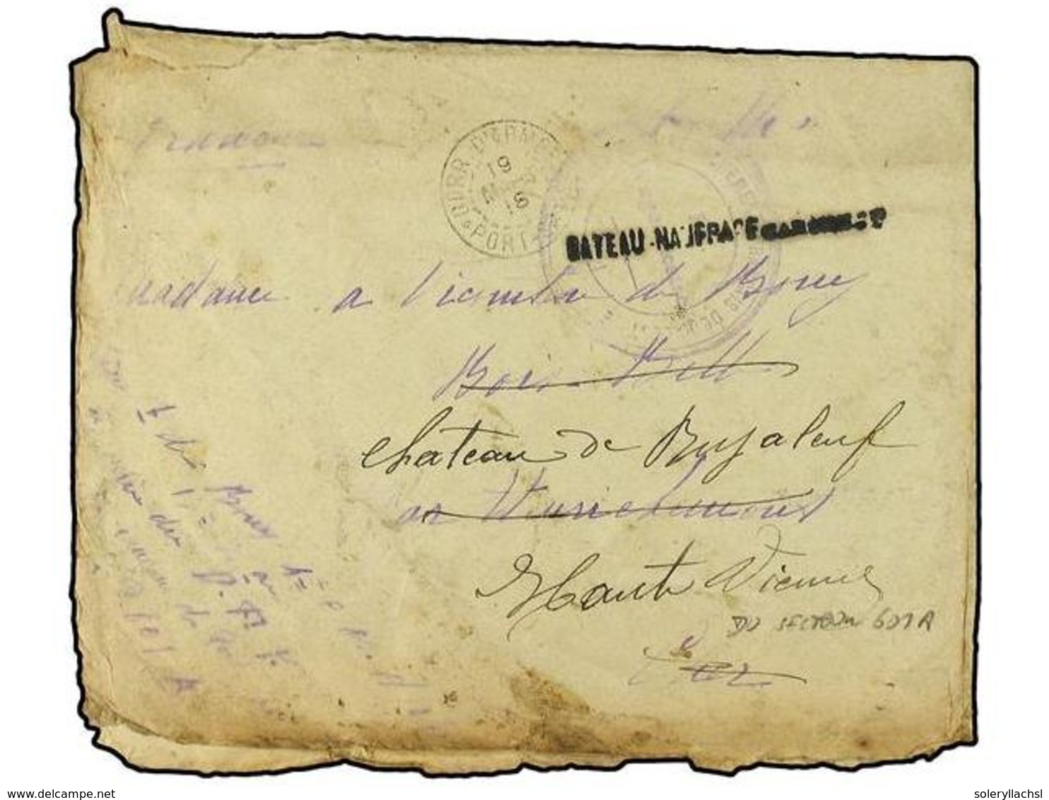 4435 PALESTINA. 1918. <B>(FRENCH DETACHMENT IN PALESTINE)</B>. Military Mail Envelope Endorsed <B>SECTOR DU D.F.P DU POR - Sonstige & Ohne Zuordnung