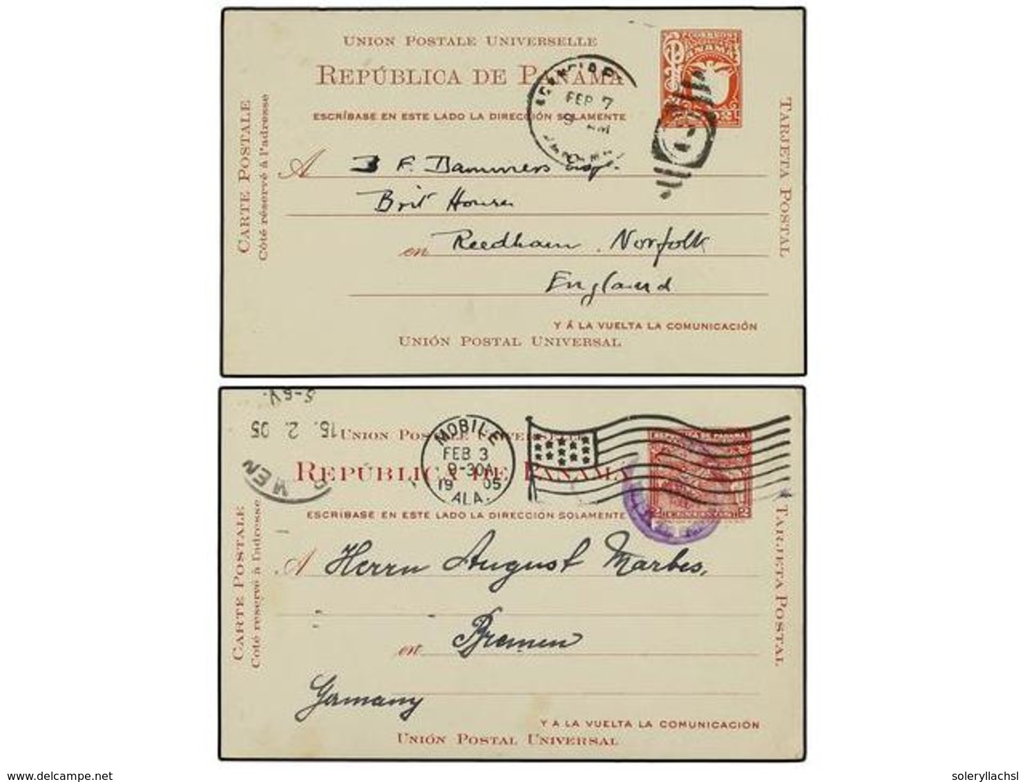 4479 PANAMA. 1905-1938. Dos Enteros Postales De <B>2 Ctvos.</B> Y <B>0.02 Balboa. </B> - Sonstige & Ohne Zuordnung